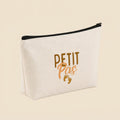Trousse PETIT PAS en toile de coton naturel avec logo doré